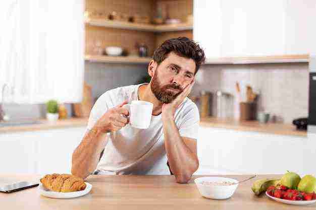 Create meme: diet nutrition, the man at the kitchen table, have breakfast