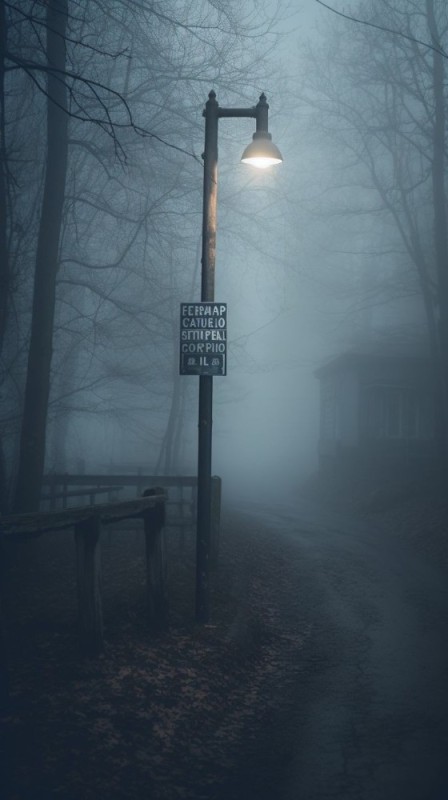Create meme: lantern in the mist, nature , street lights in the fog