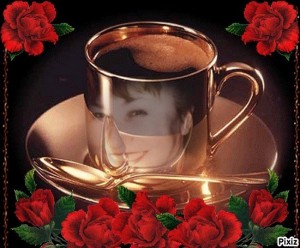 Create meme: good morning. roses.coffee. GIF, good morning Ludmila, coffee roses images GIF