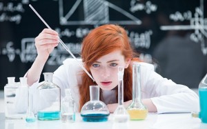 Create meme: profession chemist, the chemistry laboratory, girl chemist in the laboratory