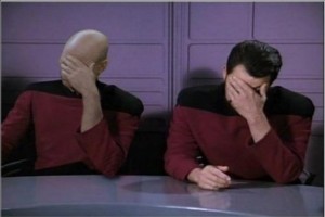 Create meme: double memes, star trek, double facepalm