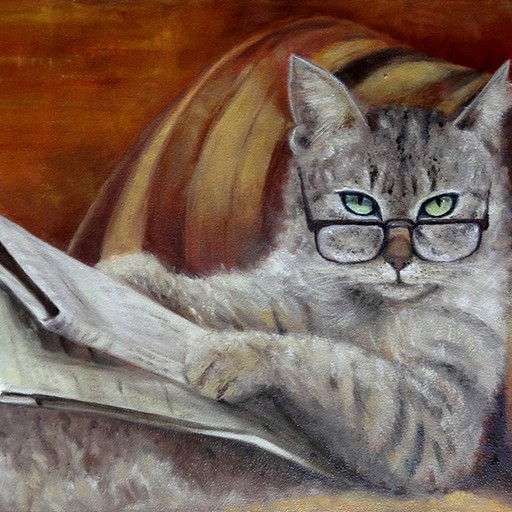 Создать мем: умный кот рисунок, кот, умный кот