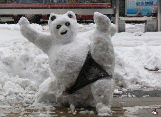Create meme: snow figures made of snow, snow figures, funny figures made of snow