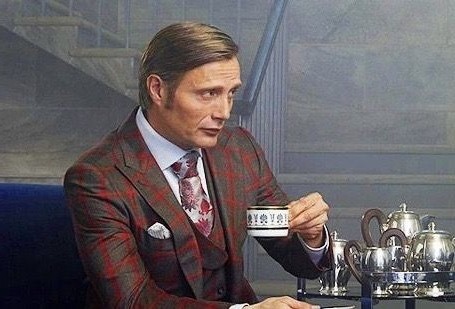 Create meme: hannibal mads mikkelsen with wine, a frame from the movie, Mads Mikkelsen Hannibal