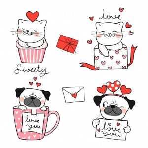 Создать мем: милые котики, День святого Валентина, рисуем милые рисунки