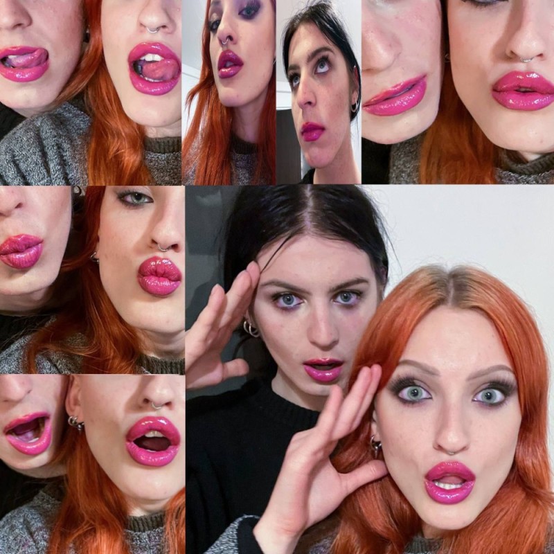 Create meme: girl , crazy makeup, bright lipstick