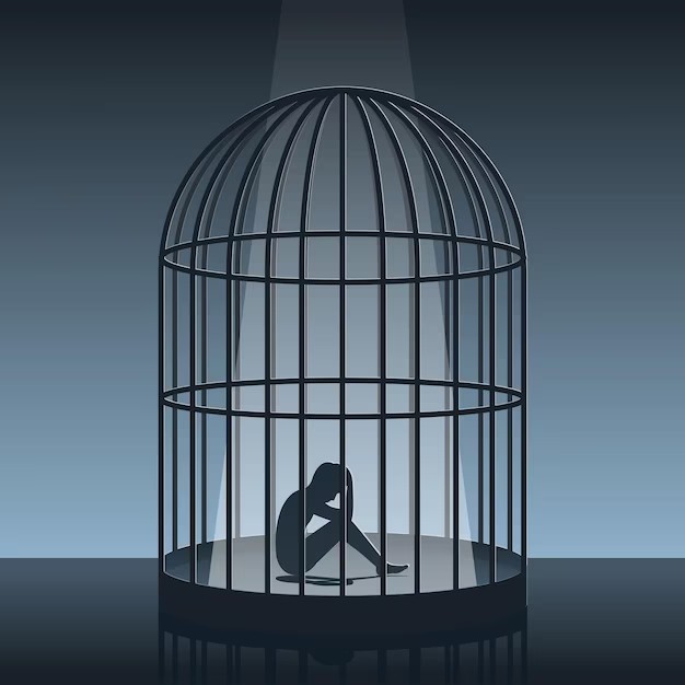 Create meme: cell , in the cage, illustration