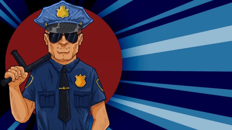 Create meme: police illustration, pop art police, pop art policeman