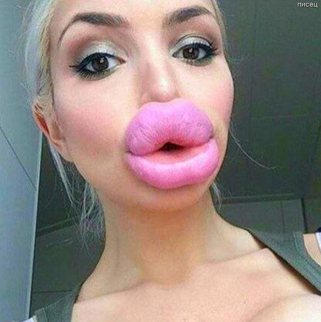 Create meme: big lips, with inflated lips, huge lips