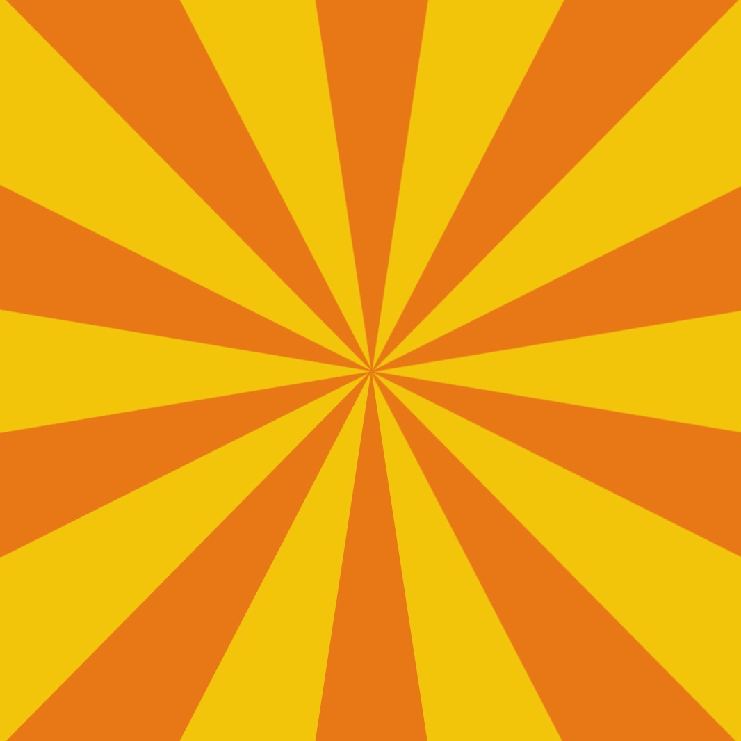 Create meme "stripes, sunburst , orange background ...