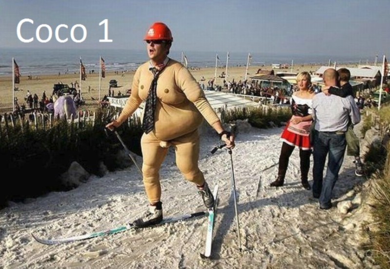 Create meme: wetsuit joke, the funniest photos of people, fat on skis