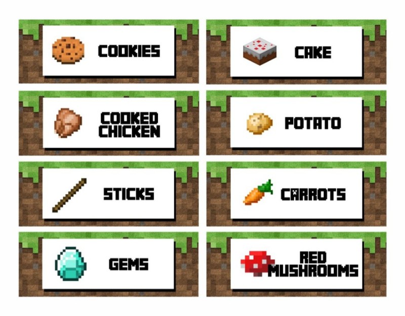 Create meme: signs for food in the minecraft style, signs for food minecraft, a sign in the style of minecraft