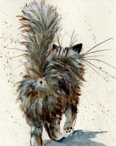 Создать мем: kovacs anna brigitta watercolor коты, акварельные картины, cat art