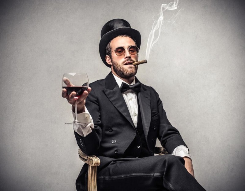 Create meme: a man with a cigar, the man with the cigar, a man in a tuxedo and a hat