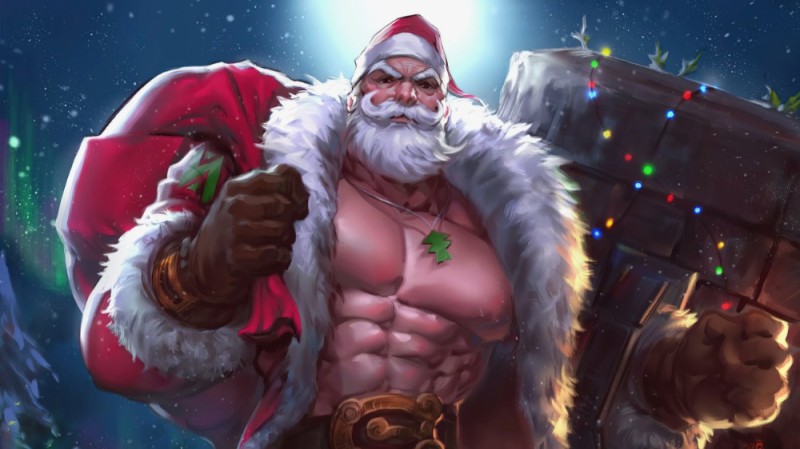 Create meme: Father Christmas, Santa gragas guzzles down his, cool Santa Claus