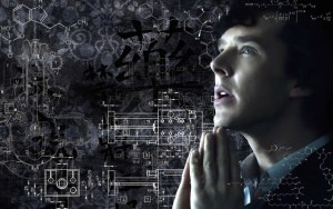 Create meme: Sherlock Holmes thinks, Sherlock deduction, the mind Palace