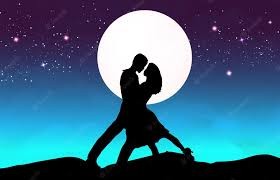 Create meme: a date under the moon, romantic moon, night stars love
