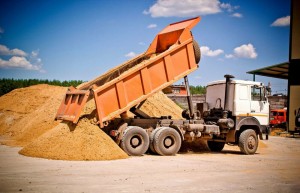 Create meme: delivery of sand, dump truck unloads sand, dump PGS sand