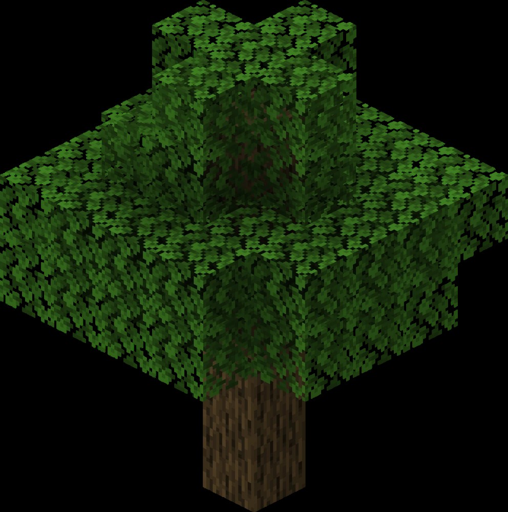 Create meme: a tree from minecraft, a tropical tree in minecraft, minecraft tree block