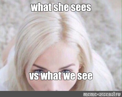 Meme: "what she sees vs what we see" - All Templates ...