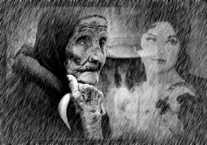 Create meme: old, the old woman, portrait