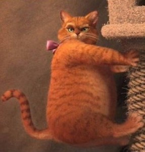 Создать мем: кот в сапогах шрек навсегда, жирный кот из шрека, кот из шрек