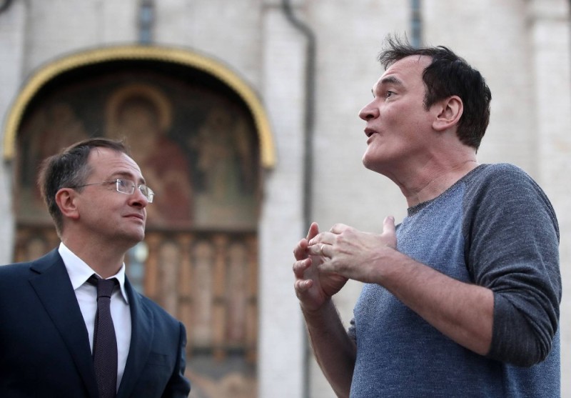 Create meme: Medinsky and Tarantino, Quentin Tarantino , Tarantino in Moscow
