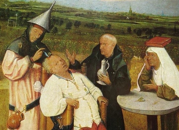 Create meme: Bosch the extraction of the stone of stupidity, extracting the stone of stupidity Hieronymus Bosch, Hieronymus Bosch 