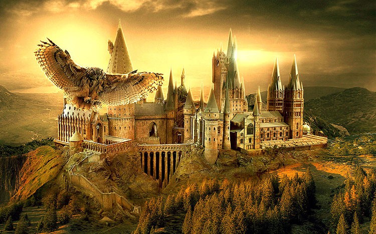 Create meme: Harry Potter Hogwarts Castle, Hogwarts Castle from Harry Potter, founders of hogwarts