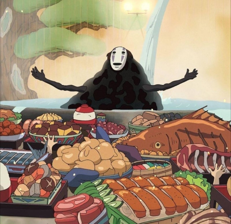 Create meme: Hayao Miyazaki , the food in the anime of Hayao Miyazaki, miyazaki gone with the ghosts