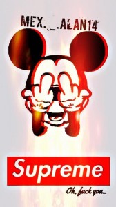 Create meme: mikimaus shows FAK PNG, evil Mickey mouse FAK, Mickey mouse shows the middle finger