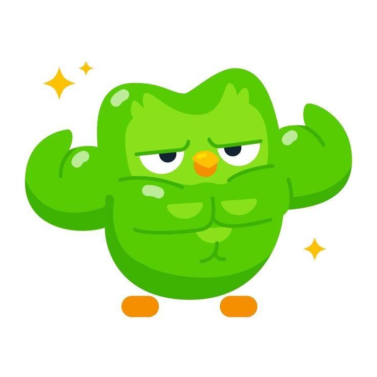 Create meme: duolingo owl, duolingo stickers, duolingo