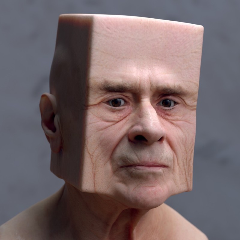 Create meme: square head , Andrew griggs, human anomalies