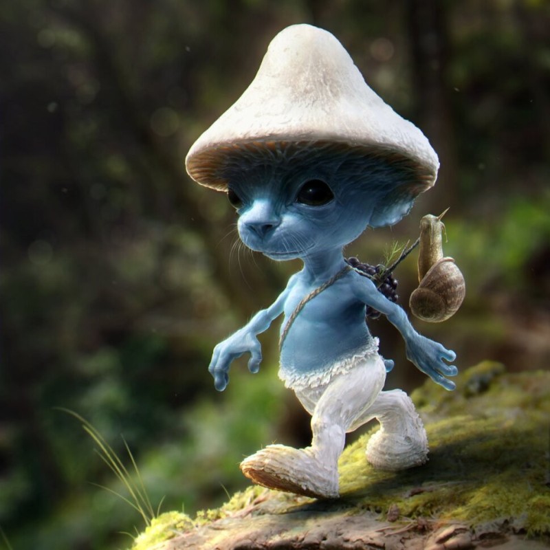 Создать мем: сказочные существа, смурфики: затерянная деревня, smurf cat