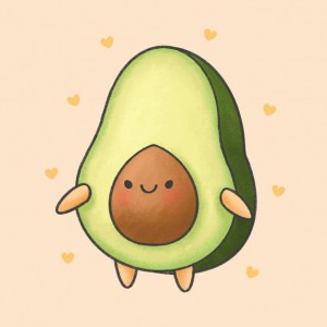 Создать мем: cute avocado, рисунки авокадо милыекавай, авокадо рисунок милый
