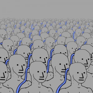 Создать мем: npc wojak, толпа мем, npc meme