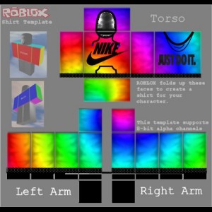 Создать мем: shirt roblox чёрный, roblox template rainbow, rainbow shirt roblox