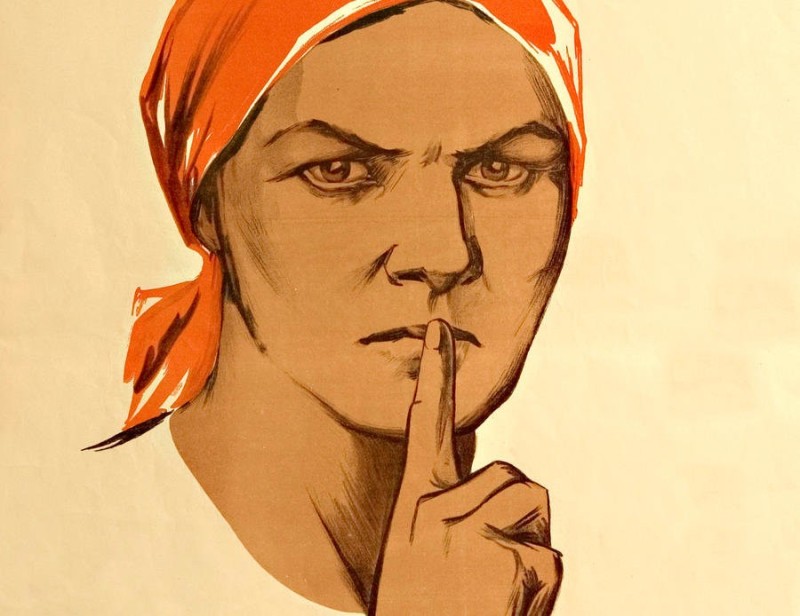Create meme: do not talk , posters of the USSR , Soviet posters 