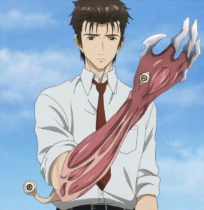 Create meme: anime parasite screenshots Shinichi, anime parasite mom gg, Izumi Shinichi parasite