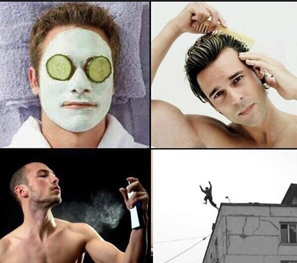 Create meme: the guy is getting ready for a date, face masks, the guy with the mask on his face