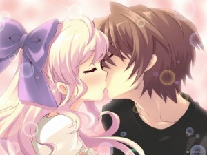 Create meme: anime, anime romance, kiss anime