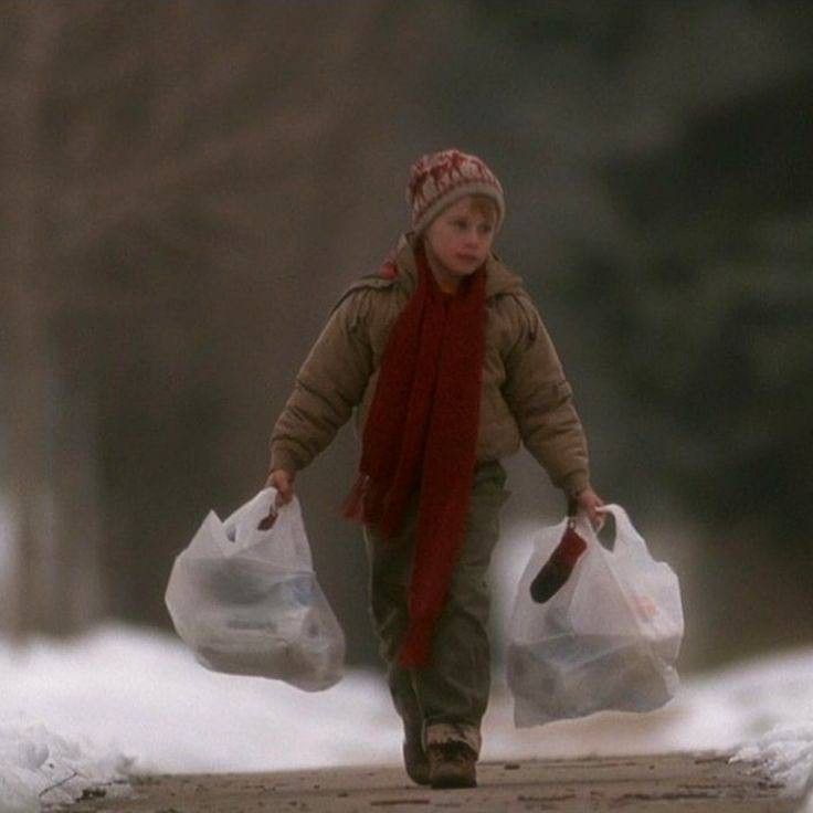 Create meme: Kevin is home alone with packages, Kevin McCallister with packages, One at home comes with packages