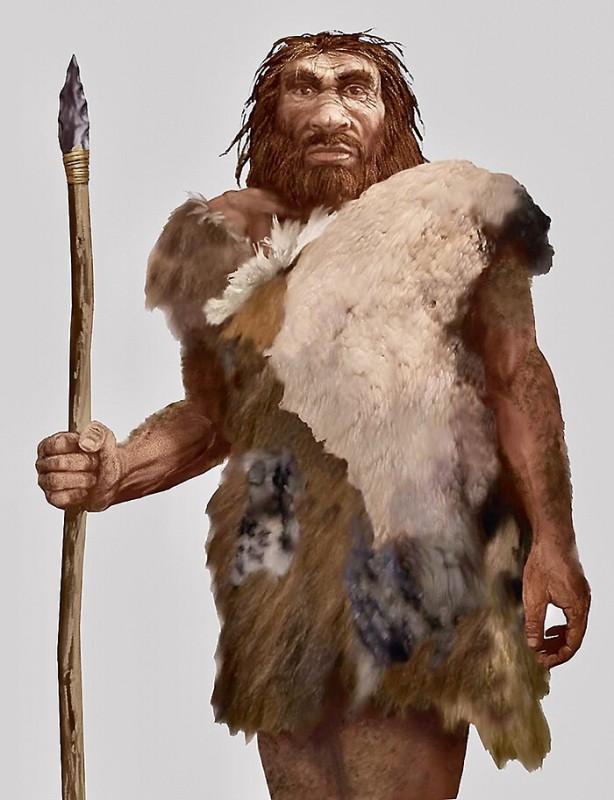 Создать мем: кроманьонец и неандерталец, пещерный человек, древние люди неандертальцы