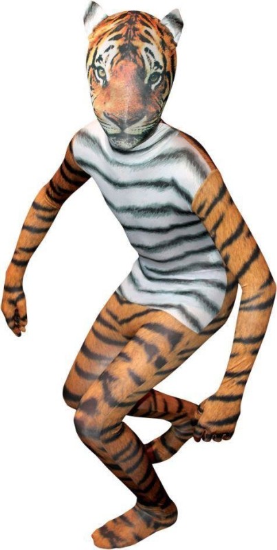 Create meme: tiger costume, tiger , The tiger costume is big