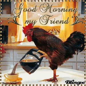 Create meme: good morning, the morning, rooster