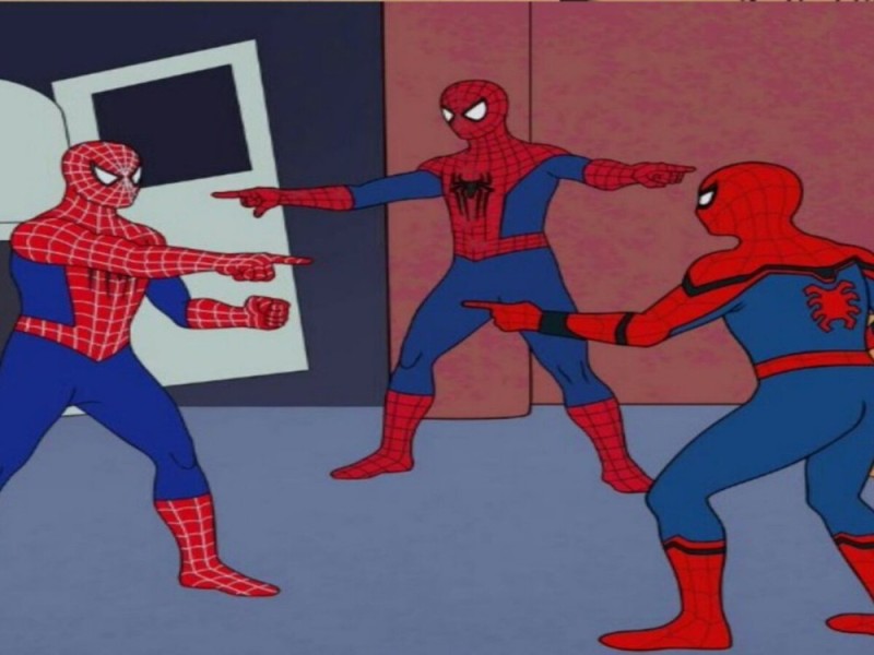 Create meme: meme 2 spider-man, 3 spider-man meme, meme two spider-man