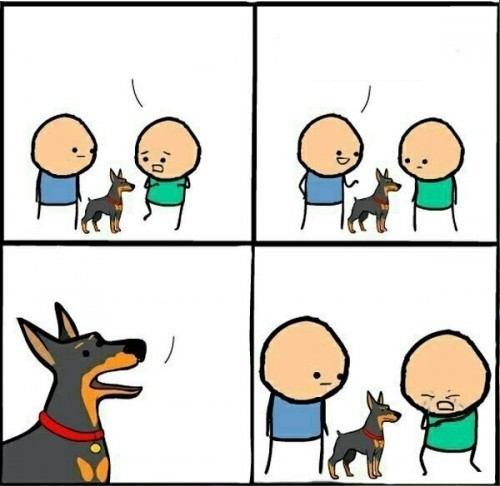 Создать мем: комиксы мемы, ваша собака кусается, ваша собака кусается нет она делает больно иначе