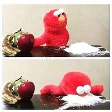 Create meme: toy, elmo, Elmo cocaine
