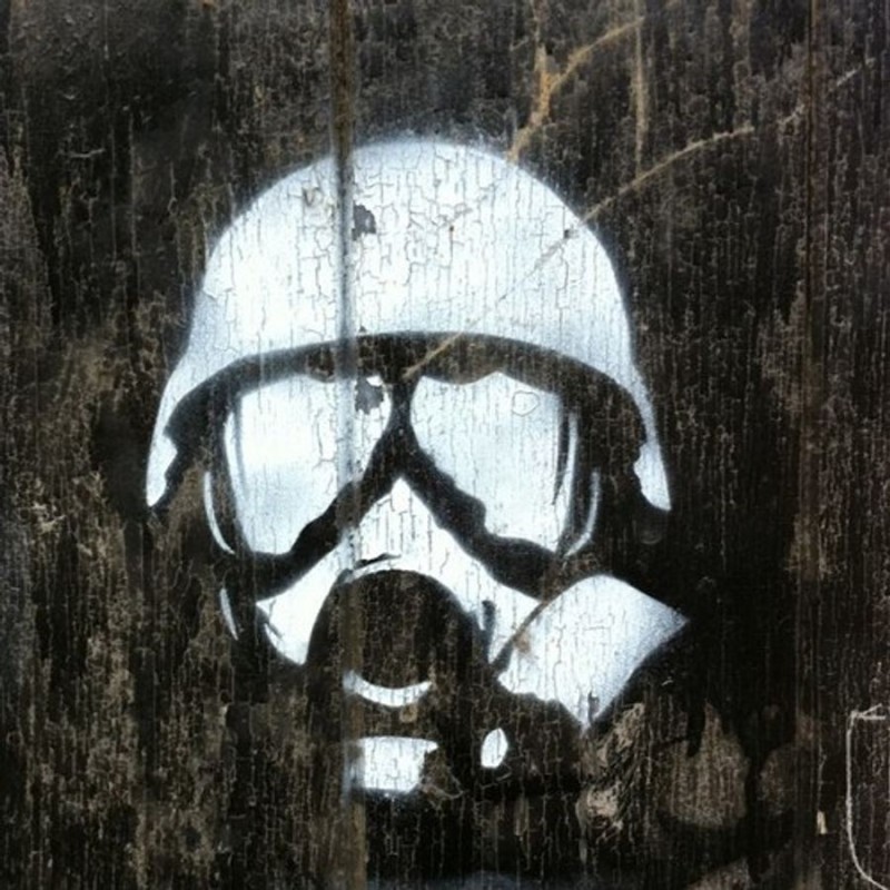 Create meme: gas mask metro 2033, Stormtrooper graffiti, stalker stripes