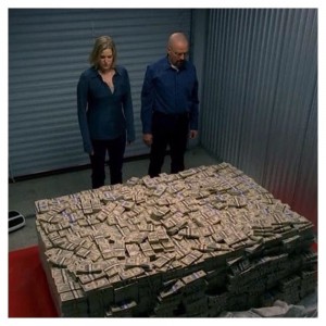Создать мем: уолтер уайт, breaking bad money, 1 млн долларов